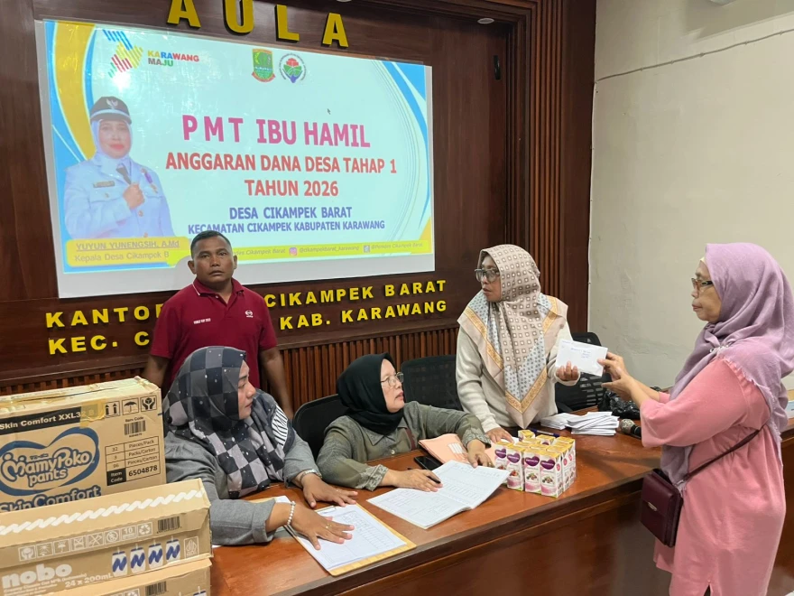 Pembagian PMT Ibu Hamil dari anggaran Dana Desa Tahap 1 TA 2026